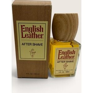 Vtg English Leather After Shave MEM Company 4oz 100ml Bottle with Box 1980s Dad